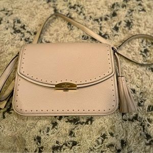 Kate Spade Studded Logo Nude Shoulder Bag
